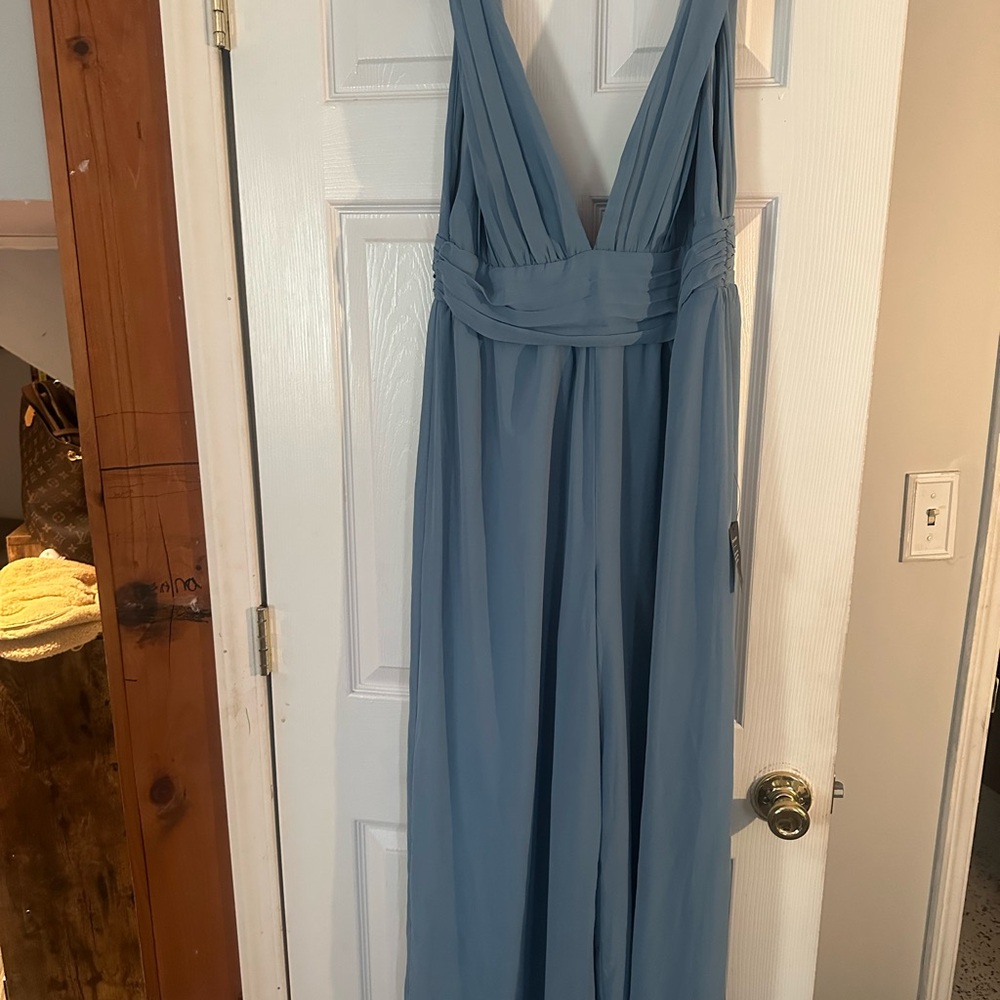 Elegant Blue Sleeveless Jumpsuit